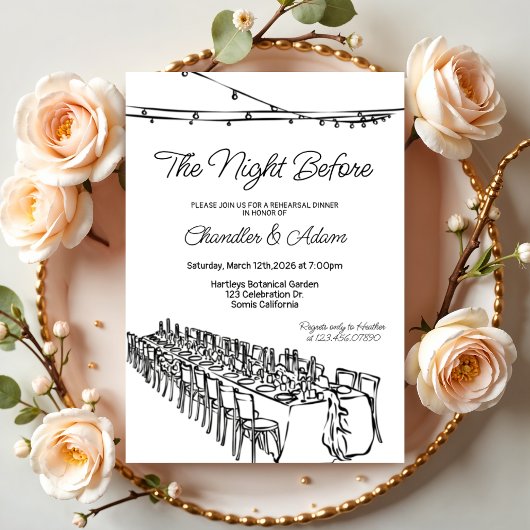 The Night Before, Rehearsal, Dinner, Wedding,  招待状