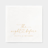 The Night Before Rehearsal Dinner Wedding Gold 箔ナプキン (正面)