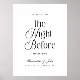The Night Before Rehearsal Dinner Welcome Sign ポスター