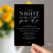 “The Night Before We Do” Modern Rehearsal Dinner 招待状