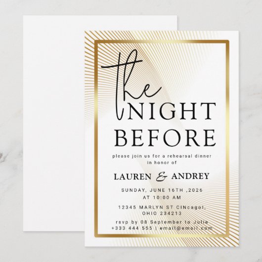 The Night Before Wedding Invitation 招待状 (正面/裏面)