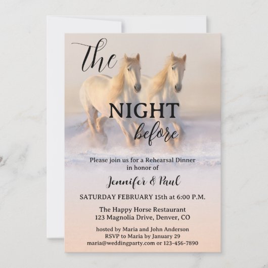 The Night Before Winter Horses Rehearsal Dinner 招待状 (正面)
