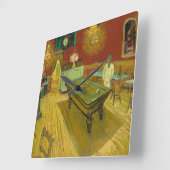 The Night Cafe, 1888 by Vincent van Gogh スクエア壁時計 (傾斜)