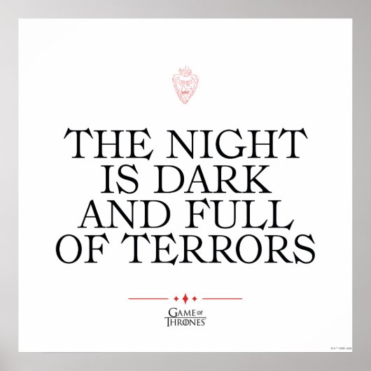 The Night is Dark and Full of Terrors ポスター (正面)