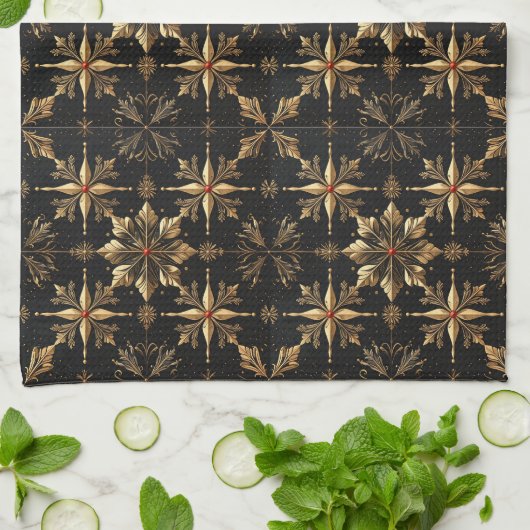 The Noël Kitchen Elegance - Black キッチンタオル (折り畳み)