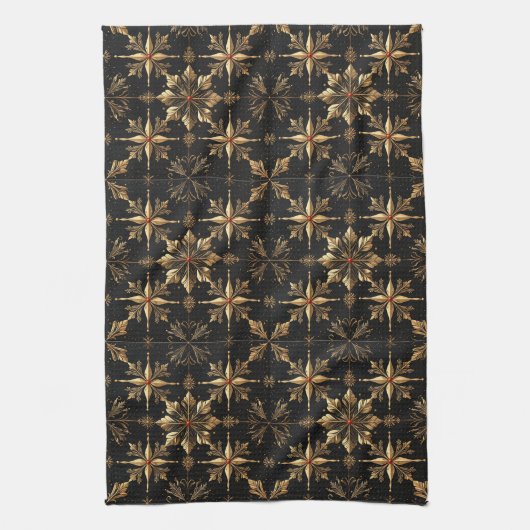 The Noël Kitchen Elegance - Black キッチンタオル (縦)