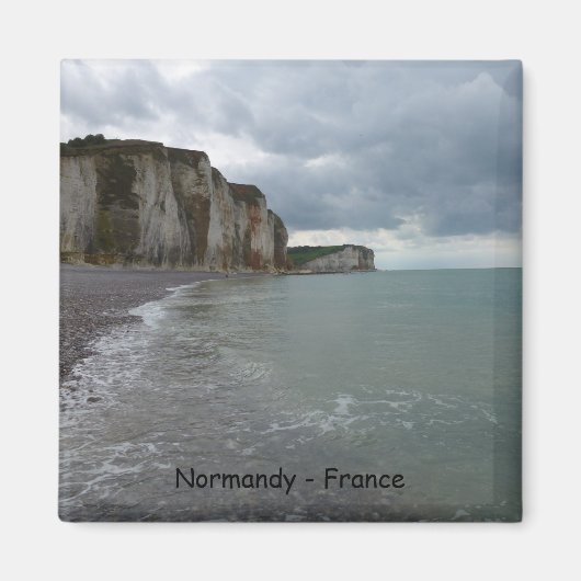 The Normandy coast in France - Les Petites Dalles マグネット (正面)