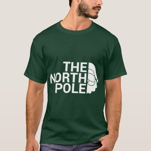 The North Pole White funny Christmas pun design Tシャツ (正面)