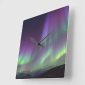 The Northern Lights | North Iceland スクエア壁時計 (傾斜)