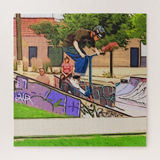 The Nosedive Landing - Scooter Rider Trick ジグソーパズル (縦)