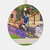 The Nosedive Landing - Scooter Rider Trick セラミックオーナメント (左)