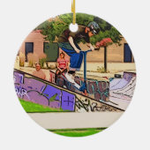 The Nosedive Landing - Scooter Rider Trick セラミックオーナメント (裏面)