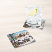 The Nostements at Bethlehem, Pieter Bruegel スクエアペーパーコースター (インサイチュ)