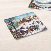 The Nostements at Bethlehem, Pieter Bruegel スクエアペーパーコースター (アングル)
