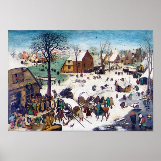 The Nostements at Bethlehem, Pieter Bruegel ポスター (正面)