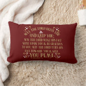 The Numbers 賛美 6:24-26金ゴールドレッドクリスマス ランバークッション (ブランケット)