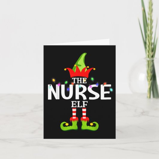 The Nurse Elf Christmas Matching Pajamas カード (正面)