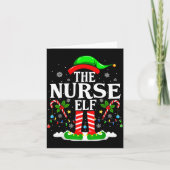 The Nurse Elf Christmas Nursing Funny Rn Christmas カード (正面)