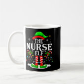 The Nurse Elf Christmas Nursing Funny Rn Christmas コーヒーマグカップ (左)