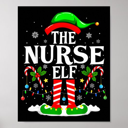The Nurse Elf Christmas Nursing Funny Rn Christmas ポスター (正面)