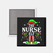 The Nurse Elf Christmas Nursing Funny Rn Christmas マグネット (正面/裏面)