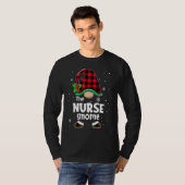 The Nurse Gnome Buffalo Plaid Christmas Matching F Tシャツ (正面フル)