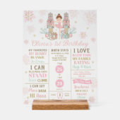 The Nutcracker 1st Birthday Milestone Birth Stats アクリルサイン (正面)