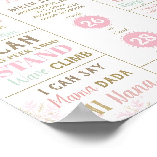 The Nutcracker 1st Birthday Milestone Birth Stats ポスター (角)