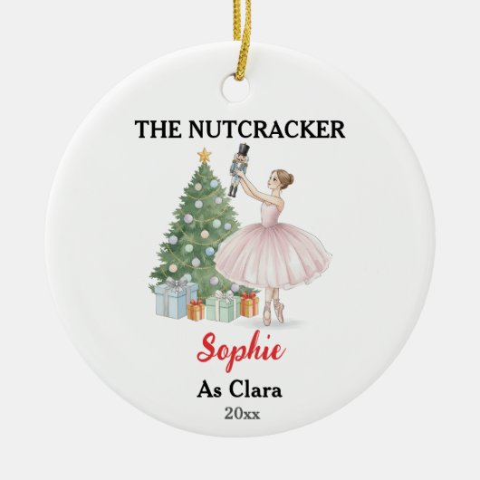 The Nutcracker Ballerina Custom Name & Role セラミックオーナメント (正面)