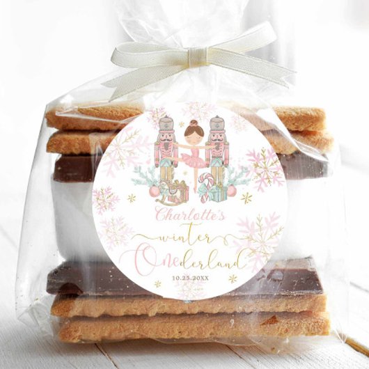 The Nutcracker Ballet Blush Pink Winter Onederland ラウンドシール