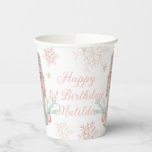 The Nutcracker Ballet Pastel Blush Pink Christmas 紙コップ (左)