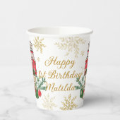 The Nutcracker Ballet Red Green Gold Christmas 紙コップ (左)