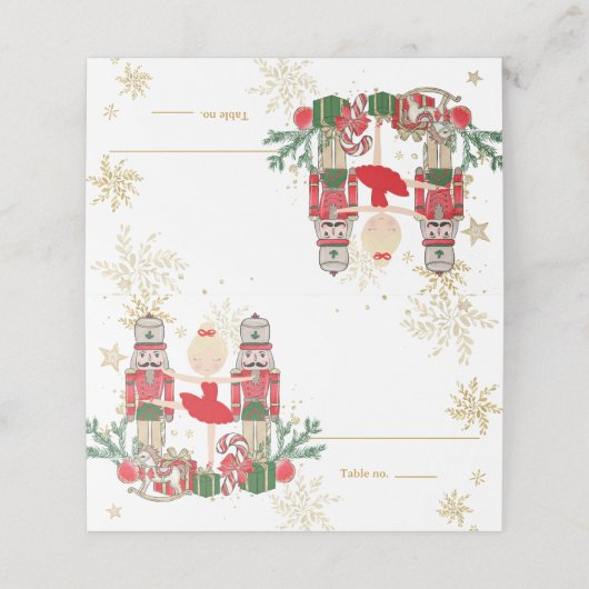 The Nutcracker Christmas Ballet Blonde Red Tutu プレイスカード (外部開封)