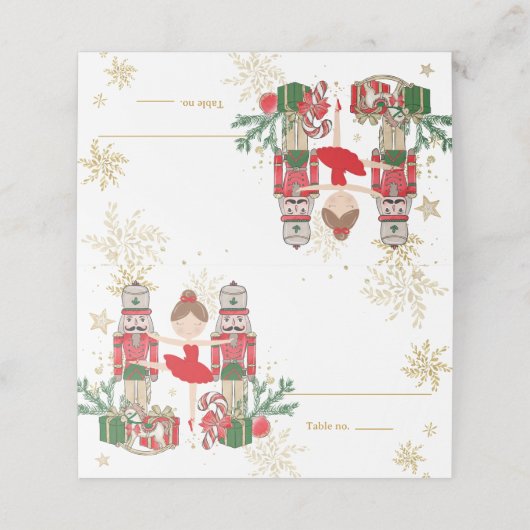 The Nutcracker Christmas Ballet Brunette Red Tutu プレイスカード (外部開封)