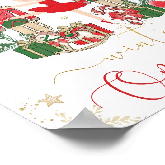 The Nutcracker Winter Onederland 1st Birthday Red  ポスター (角)