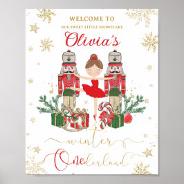 The Nutcracker Winter Onederland 1st Birthday Red  ポスター
