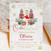The Nutcracker Winter Onederland 1st Birthday Red 招待状