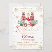 The Nutcracker Winter Onederland 1st Birthday Red 招待状 (正面)