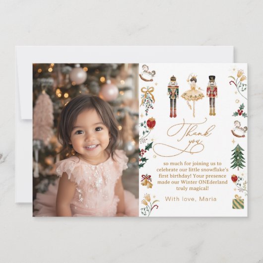 The Nutcracker Winter Onederland photo Thank you 招待状 (正面)
