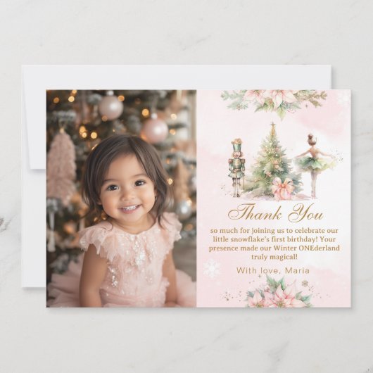 The Nutcracker Winter Onederland photo Thank you 招待状 (正面)