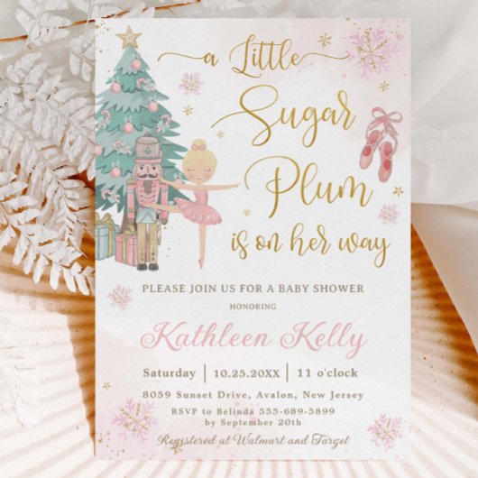 The Nutcracker Winter Wonderland Girl Baby Shower 招待状