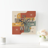 The Obstacle Is The Way スクエア壁時計 (ホーム)