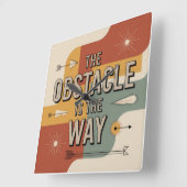 The Obstacle Is The Way スクエア壁時計 (傾斜)