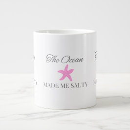 The Ocean Made Me Salty, Coastal Beach Theme ジャンボコーヒーマグカップ