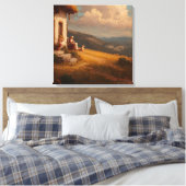 The Old Lady and Her Dog キャンバスプリント (インサイチュ (寝室))