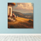 The Old Lady and Her Dog キャンバスプリント (インサイチュ (ウッドフロア))