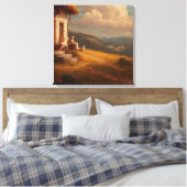 The Old Lady and Her Dog キャンバスプリント (インサイチュ (寝室))