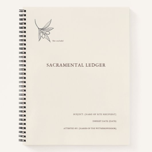 The Olive Branch- Minimalist Sacramental Notebook  ノートブック (正面)
