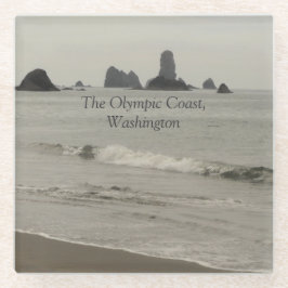 The Olympic Coast, Washington, Seascape Photo ガラスコースター