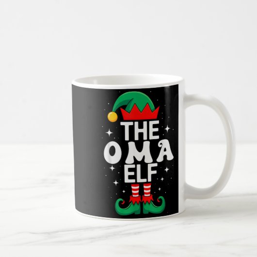 The Oma Elf Funny Christmas Matching Family Group コーヒーマグカップ (右)